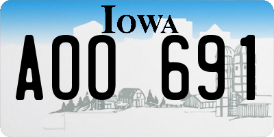 IA license plate AOO691