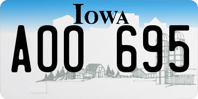 IA license plate AOO695