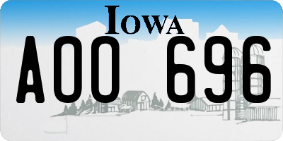 IA license plate AOO696