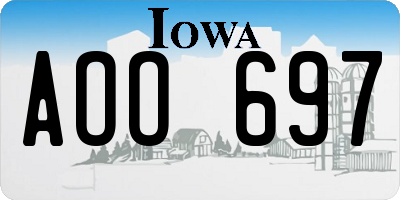 IA license plate AOO697