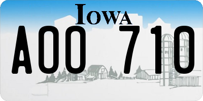 IA license plate AOO710