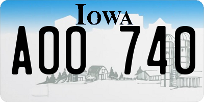 IA license plate AOO740