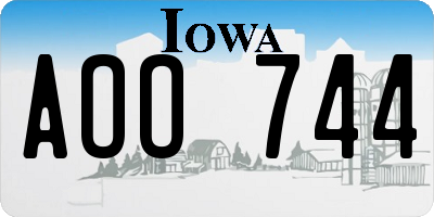 IA license plate AOO744