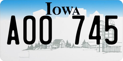 IA license plate AOO745