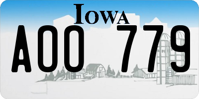 IA license plate AOO779