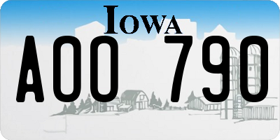 IA license plate AOO790