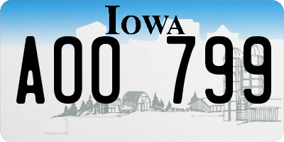 IA license plate AOO799