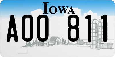 IA license plate AOO811
