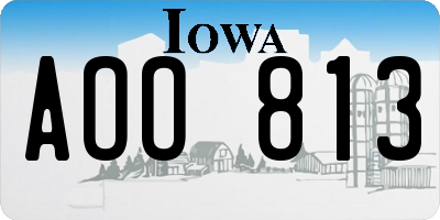 IA license plate AOO813