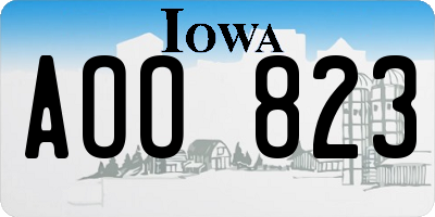 IA license plate AOO823