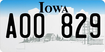 IA license plate AOO829