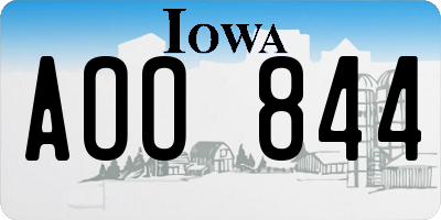 IA license plate AOO844
