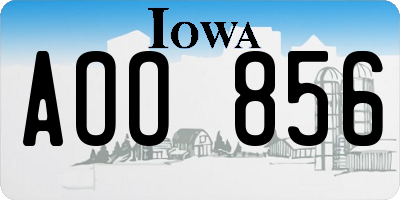 IA license plate AOO856