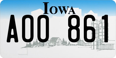 IA license plate AOO861