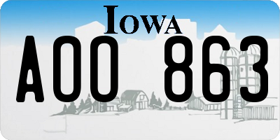 IA license plate AOO863