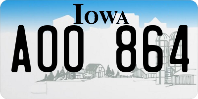 IA license plate AOO864