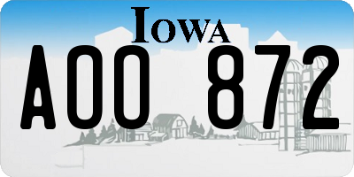 IA license plate AOO872