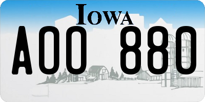 IA license plate AOO880