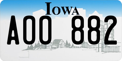 IA license plate AOO882