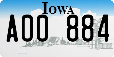 IA license plate AOO884