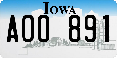 IA license plate AOO891