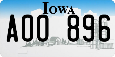 IA license plate AOO896