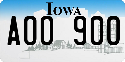IA license plate AOO900