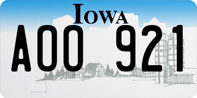 IA license plate AOO921