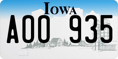 IA license plate AOO935
