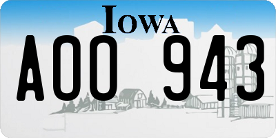 IA license plate AOO943