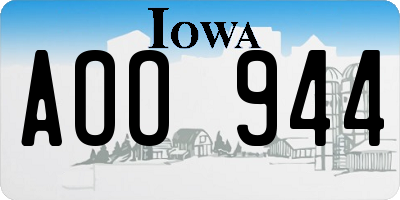 IA license plate AOO944