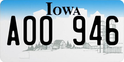 IA license plate AOO946