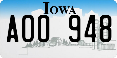 IA license plate AOO948