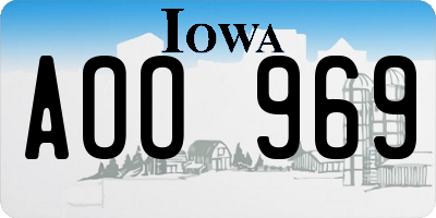 IA license plate AOO969