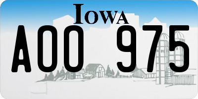 IA license plate AOO975