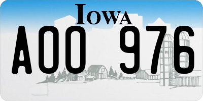 IA license plate AOO976