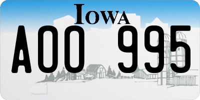 IA license plate AOO995
