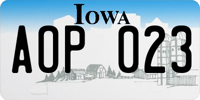 IA license plate AOP023