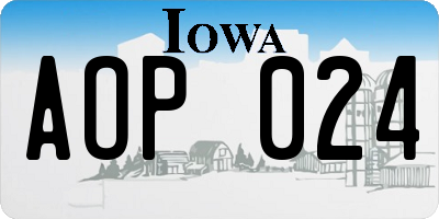 IA license plate AOP024