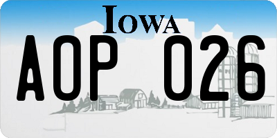 IA license plate AOP026