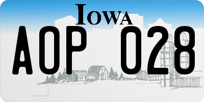 IA license plate AOP028
