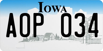 IA license plate AOP034