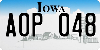 IA license plate AOP048