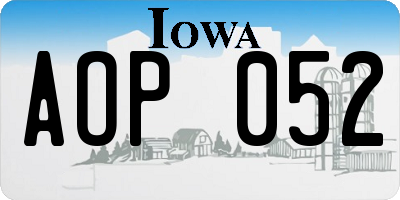 IA license plate AOP052