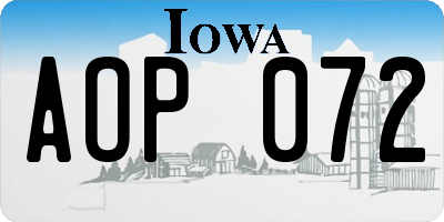 IA license plate AOP072
