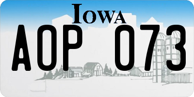 IA license plate AOP073