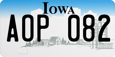 IA license plate AOP082