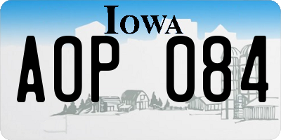 IA license plate AOP084