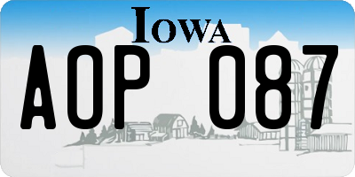 IA license plate AOP087