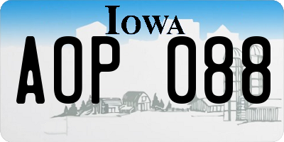 IA license plate AOP088